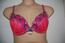 Plunge Push Up Bra Bright Pink Mix Marks And Spencer Size 32c