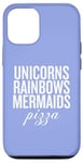 Coque pour iPhone 12/12 Pro Licorns Rainbow Sirènes Pizza Fun