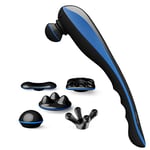 Wahl Massager Cordless Deep Tissue Massager, Cordless Massage, Adjustable Speed Settings, Percussion Massagers, Five Massaging Attachments, Release Muscle Knots, Improves Blood Circulation,Black/Blue