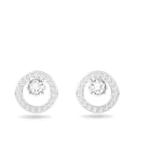 Swarovski Boucles d'oreilles Creativity Circle, petit, blanc, métal rhodié