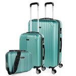 ITACA - Valise Moyenne, Valises Rigides, Valise Rigide, Valise Semaine pour Tout Voyage, Valise Soute de Luxe T71560, Bleu verdâtre