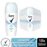 Sure Women Roll On Cotton Dry AntiPerspirant Deodorant 48Hrs Protection, 18x50ml