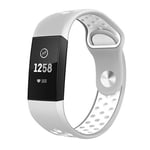 Fitbit Charge 3      Silicone Strap   Silver/White