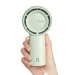 JISULIFE Handheld Turbo Fan [16H Max Cooling Time] Mini Portable Hand Fan, 4000mAh USB Rechargeable Personal Fan, Battery Operated Small Pocket Fan with 5 Speeds for Travel/Outdoor - Green