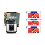 Crock-pot Express Pressure Cooker and 3 Sistema KLIP IT PLUS 3.35L Food Storage Containers