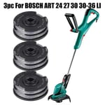 3 st Bosch Art 24 27 30 30-36 Li Strimmer Trimmer Trådspolesats 6m 1,6mm Trädgårdsverktyg Reservdelar