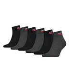 Levi's Unisex Socks Sport Logo Ankle mid-cut Socks Mid Gray / Black 43/46 pack of 6