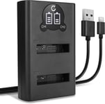 Chargeur Double NB-6L NB-6LH Smart et Rapide Compatible avec Canon PowerShot SX530 HS SX540 SX510 SX500 is S120 D30 Digital IXUS 105 + Câble USB CB-2LY Câble de Charge Alimentation Dual