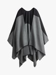 HUSH Beadle Colour Block Poncho, Grey/Black