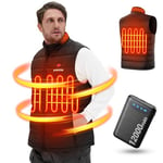 eventek 2024 Amélioré 12V Veste Chauffante Homme,12000mAh Gilet Chauffant Homme Avec Batterie,3 Niveaux de Chaleur,Doudoune Chauffante Homme Léger à Offrir en Cadeau,pour La Randonnée,l'escalade(L)