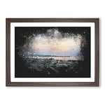 Big Box Art A Pebble Beach Paint Splash Framed Wall Art Picture Print Ready to Hang, Walnut A2 (62 x 45 cm)