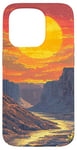 Coque pour iPhone 15 Pro Grand Canyon At Dawn Vintage Paysage graphique