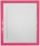 FRAMES BY POST 0.75 Inch Pink Picture Photo Frame With White Mount 6 x 4 Image Size 4.5 x 2.5 Inch Plastic Glass