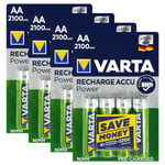 16 x Varta AA 2100mAh batteries Rechargeable Ni-MH 1.2V HR6 LR6 Stilo Accu Power