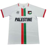 Herrar Palestina Hemma Fotboll T-shirt Sommar Kortärmad Toppar Blus Tee Ny Vit-A White-A S