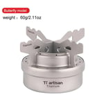 Réchaud de camping portable en titane pur,réchaud à bois pour pique-nique,barbecue,randonnée,camping,esprit,2 pièces - Type Spirit stove set1