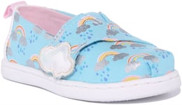 Toms Alpargata Infants Single Strap Canvas Espadrille In Light Blue UK Size 5-10