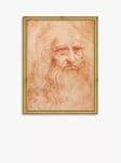 Brookpace Lascelles Leonardo da Vinci 'Portrait of a Man' Wood Framed Print, 26 x 19cm, Red/Gold