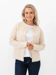 Y.A.S Bubble Long Sleeve Knit Cardigan - Dame - Beige - XS