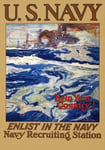 W76 Vintage WWI Enlist U.S Navy Join Enlist In The Navy World War 1 American Recruitment Poster WW1 Re-Print - A1 (841 x 610mm) 33" x 24"