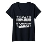 Womens Funny Profession Quote Fitness Trainer V-Neck T-Shirt