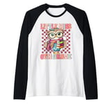 Little Miss Sixth 6th Grade Back To School Owl Girls Kids Raglan Baseball Tee