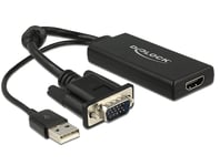 DELOCK – VGA to HDMI Adapter with Audio black (62668)