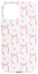 iPhone 15 Aesthetic Pink Ribbons and Bows in Watercolor Case