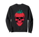 Strawberry Skelett Dark Gothic Fruit Design funny head Sweatshirt