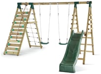 Plum Woolly Monkey II Wooden Kids Garden Swing Set