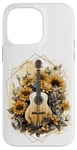 Coque pour iPhone 14 Pro Max Guitare acoustique Tournesol Musique Femmes Graphic