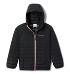 Columbia Girl's Powder Lite Hooded Jacket, Hooded Puffer Jacket, Black, Size XS