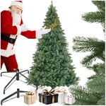 tectake® Sapin de Noel Artificiel 210 cm type Nordmann Vert avec pieds pliables en Acier laqué époxy Branches denses & réalistes Arbre de Noel Sapin de Noel artificiel pour Décoration Noel Maison cosy