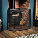 Home Discount Fire Vida Milton Fire Screen Spark Guard Arched, Black