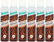 6 X Batiste Dry Shampoo Dark & Deep Brown 200ml