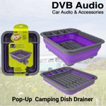 Summit Pop! Dish Drainer With Draining system Purple/Grey - Ideal for Camping