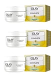 3 x Olay Complete Day Cream SPF15 Sensitive 50ml. FREE POSTAGE