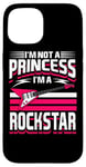 Coque pour iPhone 15 Je ne suis pas une princesse, je suis une rockstar, guitariste Rock n Roll