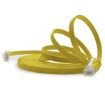 5m - Jaune - 1 Pièce - Câble Réseau Plat Cat.6 Câble Plat Cat6 Câble Patch Ultra Plat Cat.6 1000 Mbit/S Gigabit Lan (Rj45) Flat Slim Micro