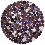 Beliani - Tapis Rond 140 cm de Diamètre en Peau de Vache Violet Marron Fait à la Main Sorgun