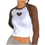 2021 New Women Crop Tops for Women High Waist Vintage Tops Streetwear Sexy Shirts Womens Tops Brown S