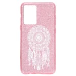 Coque Iphone 12 MINI paillettes rose dreamcatcher blanc