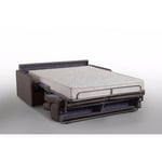 Canapé lit MONTMARTRE en microfibre marron couchage 120cm convertible express MATELAS 18CM sommier lattes RENATONISI