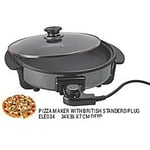 Large Multi Cooker Paella Pizza Maker Electric Frying Pan Glass Lid 34 x 36 x7cm