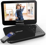 12.5" Portable DVD Player with 10.5" Swivel Screen Car Built-In 5 Hours Recharge