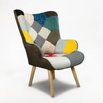 Fauteuil patchwork au design moderne avec accoudoirs Patchy Chic