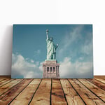 Big Box Art Canvas Print Wall Art The Statue of Liberty New York City (2) | Mounted & Stretched Framed Picture | Home Decor for Kitchen, Living Room, Bedroom, Hallway, Multi-Colour, 24x16 Inch