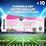 10x Rugby Invitations Football Invites Wedding Birthday Set Save the Date Dates