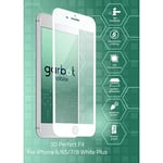 iPhone 8 Plus / 7 Plus / 6(s) Plus Garbot 3D Perfect Fit Skjermbeskyttelse - Case Friendly - Gjennomsiktig / Hvit Kant