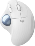 ERGO M575 Trackball - Souris sans fil avec molette de pouce, technologie de suivi fluide et précis, design ergonomique et confortable, compatible avec Windows, PC, Mac - Blanc